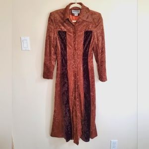 Velvet Lined Midi-Length Vintage Jacket